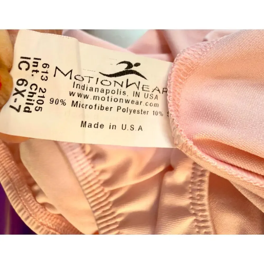Motionwear Pink Dance Leotard Girls 6X-7 Ballet Gymnastics USA Made Excellent